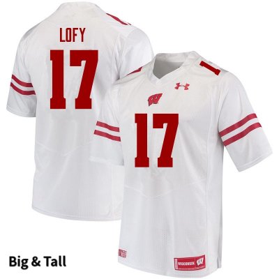 Men's Wisconsin Badgers NCAA #17 Max Lofy White Authentic Under Armour Big & Tall Stitched College Football Jersey RH31F16QZ